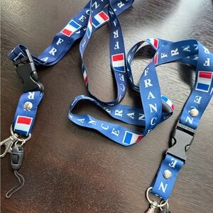 Blue France Lanyard with Flag Design